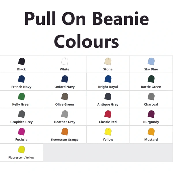  Bb44 Pull On Beanie Colour Options