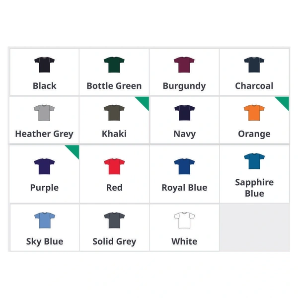  T - Shirt Colour Options